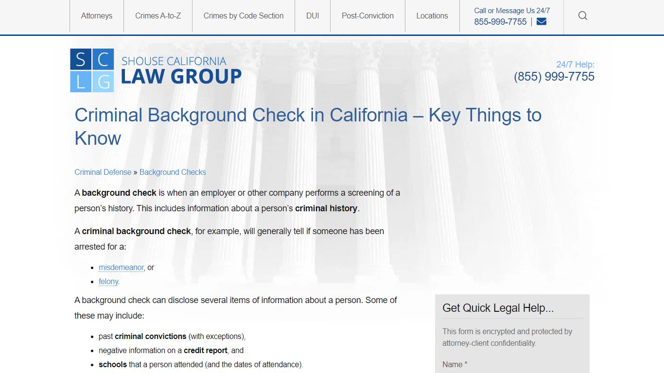 Criminal Background Check in California - How It Works - Shouse Law Group